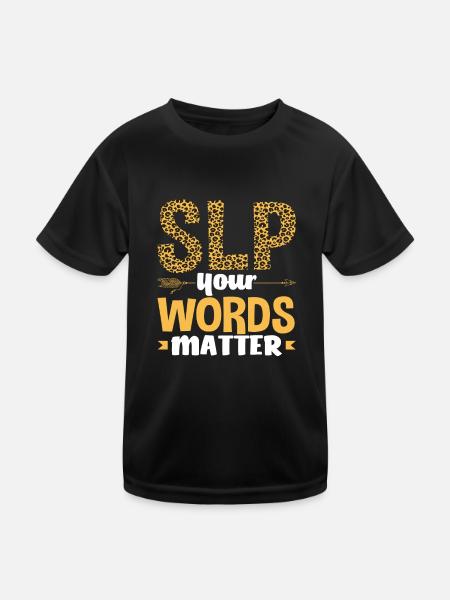 SLP Vos mots comptent Imprimé léopard - T-shirt sport Enfant - noir - Devant