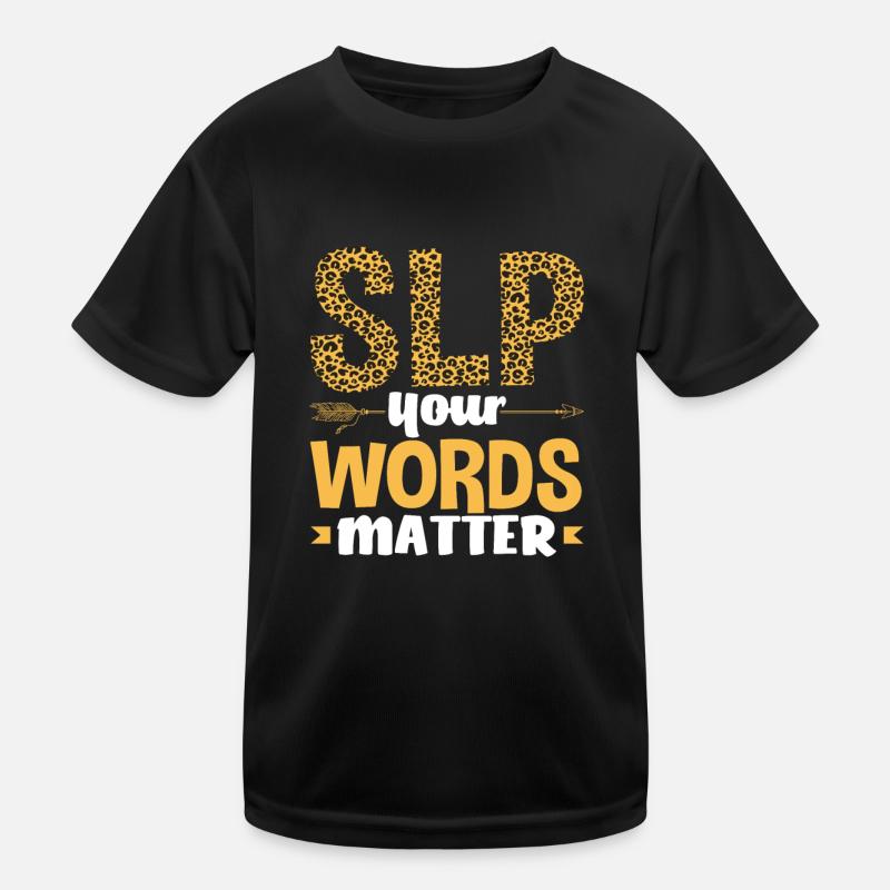 SLP Your Words Matter Leopard Print Kids Functional T-Shirt