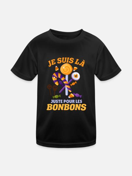 Je Suis Là Pour Les Bonbons Halloween Humour - T-shirt sport Enfant - noir - Devant