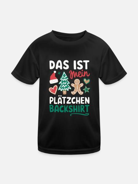 Cookie Baking Shirt Funny Christmas Design - Kids Functional T-Shirt - black - Front