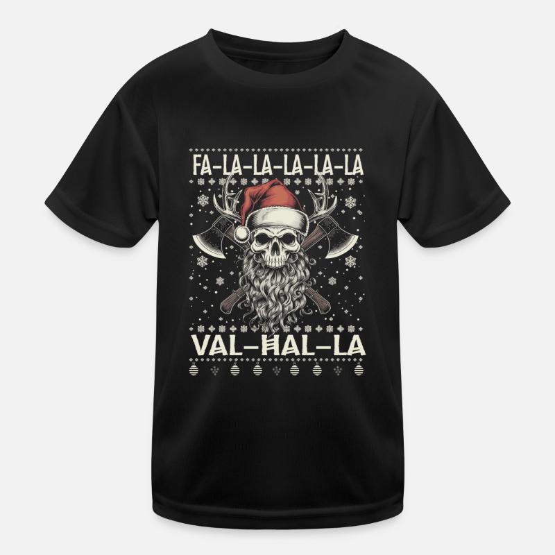 Noël viking Fa-la-la Valhalla Humour T-shirt sport Enfant