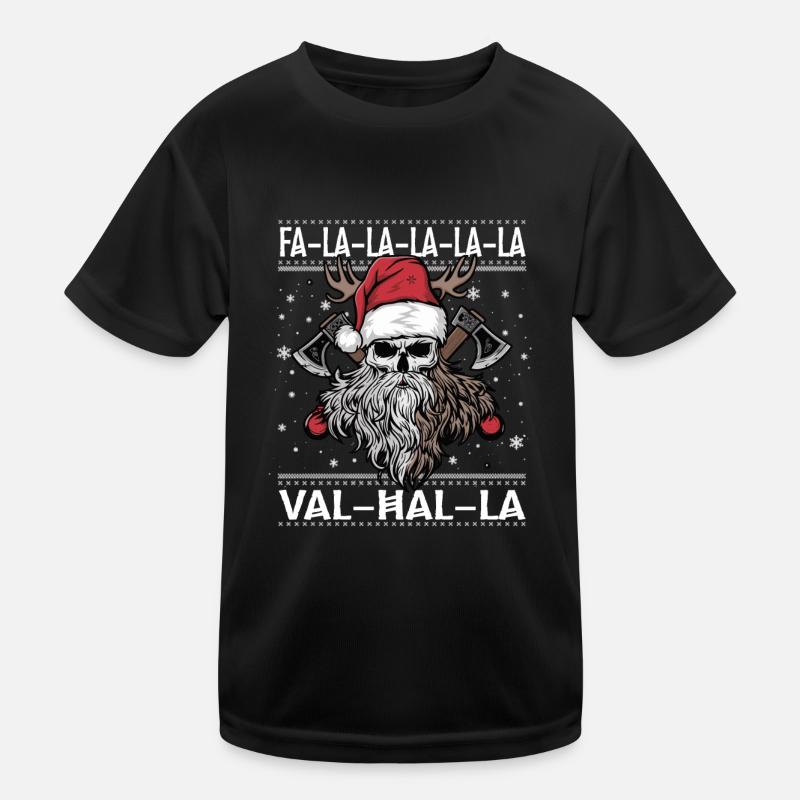 Noël viking Fa-la-la Valhalla Humour T-shirt sport Enfant