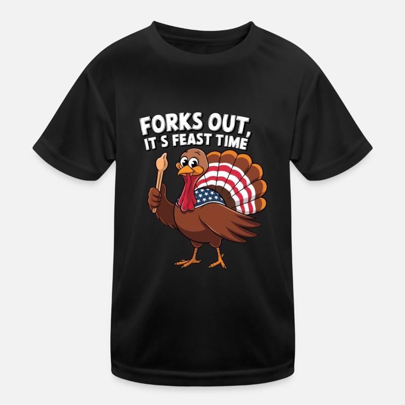 Dinde drôle de Thanksgiving T-shirt sport Enfant