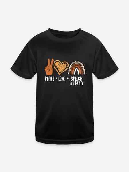 Peace Love Orthophonie Design - T-shirt sport Enfant - noir - Devant