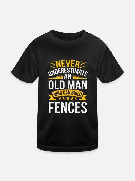 Zauninstallateur Zaunbauer Fence Installer - Kinder Funktions-T-Shirt - Schwarz - Vorne
