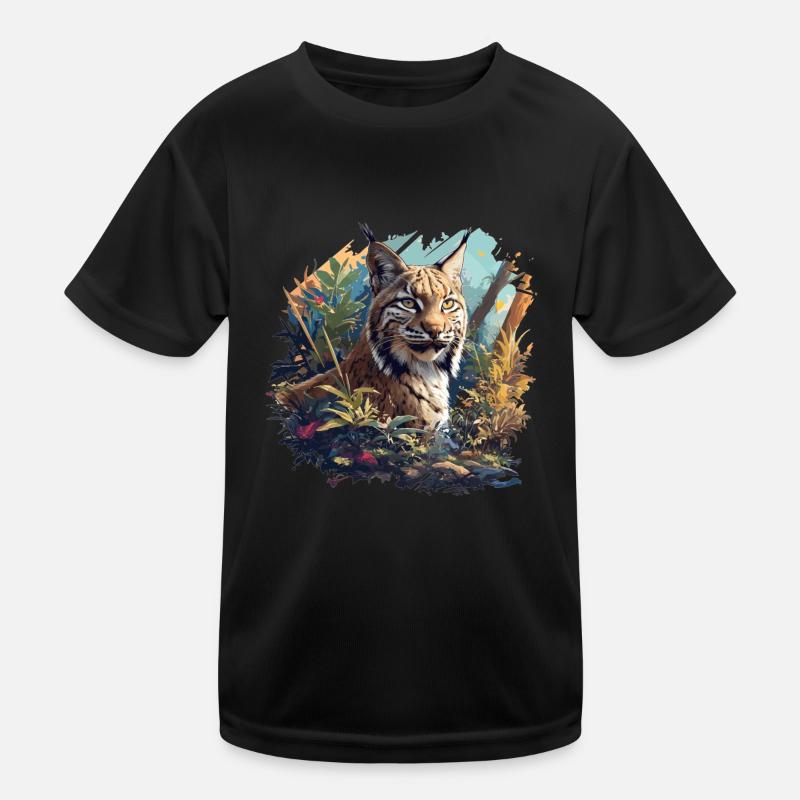 Bobcats Rotluchse Rotluchs Luchs - Kinder Funktions-T-Shirt - Schwarz