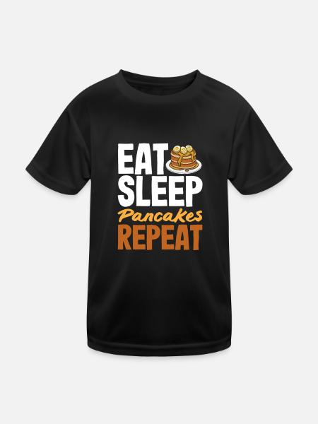 Lustiges Pfannkuchenliebhaber Geschenk - Kinder Funktions-T-Shirt - Schwarz - Vorne