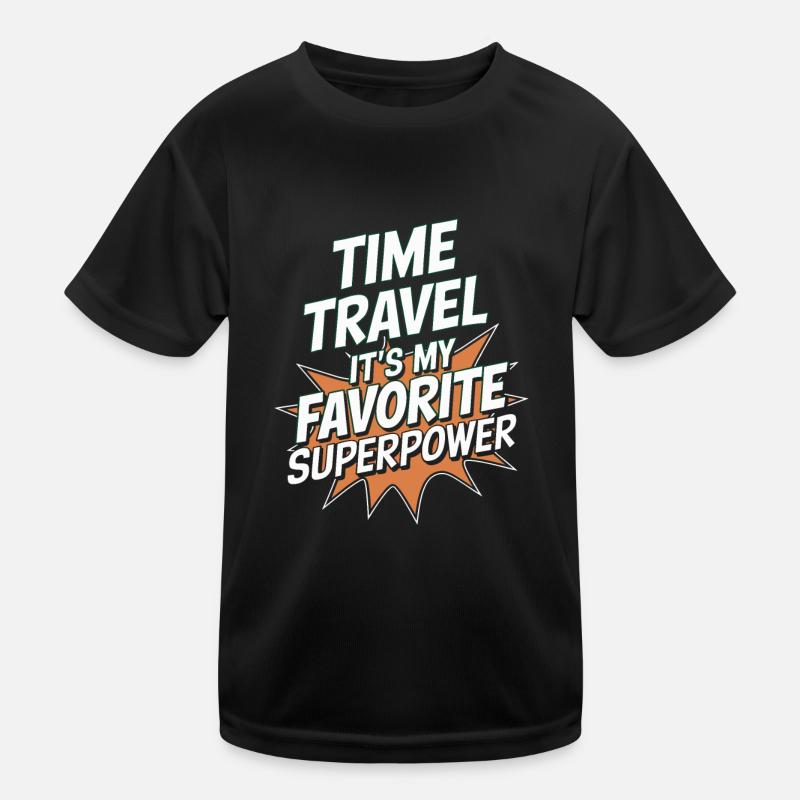 Time travel sci-fi enthusiast and time machine Kids Functional T-Shirt
