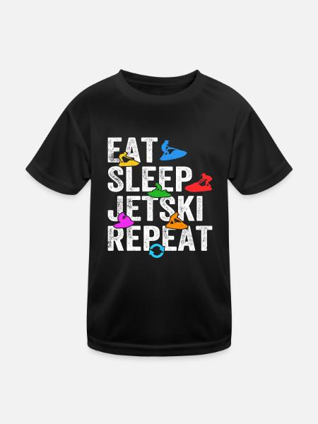 Eat Sleep Jetski Repeat - Amateur de jetski - T-shirt sport Enfant - noir - Devant
