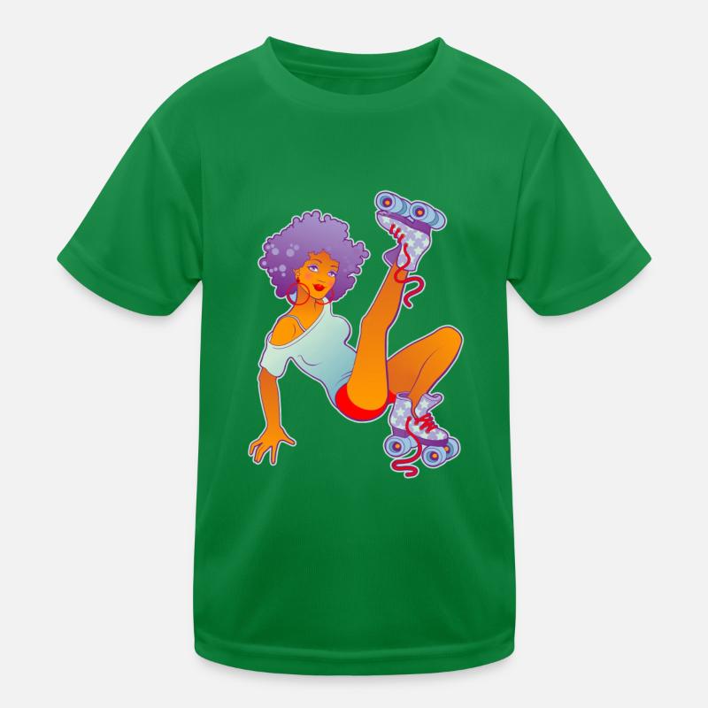 Roller Derby Girl Kids Functional T-Shirt