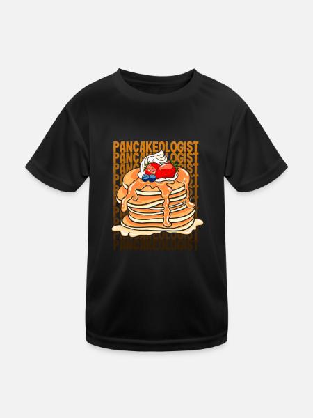 Lustiges Pfannkuchenliebhaber Geschenk - Kinder Funktions-T-Shirt - Schwarz - Vorne