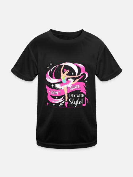 Je ne danse pas, je vole avec style ! - T-shirt sport Enfant - noir - Devant
