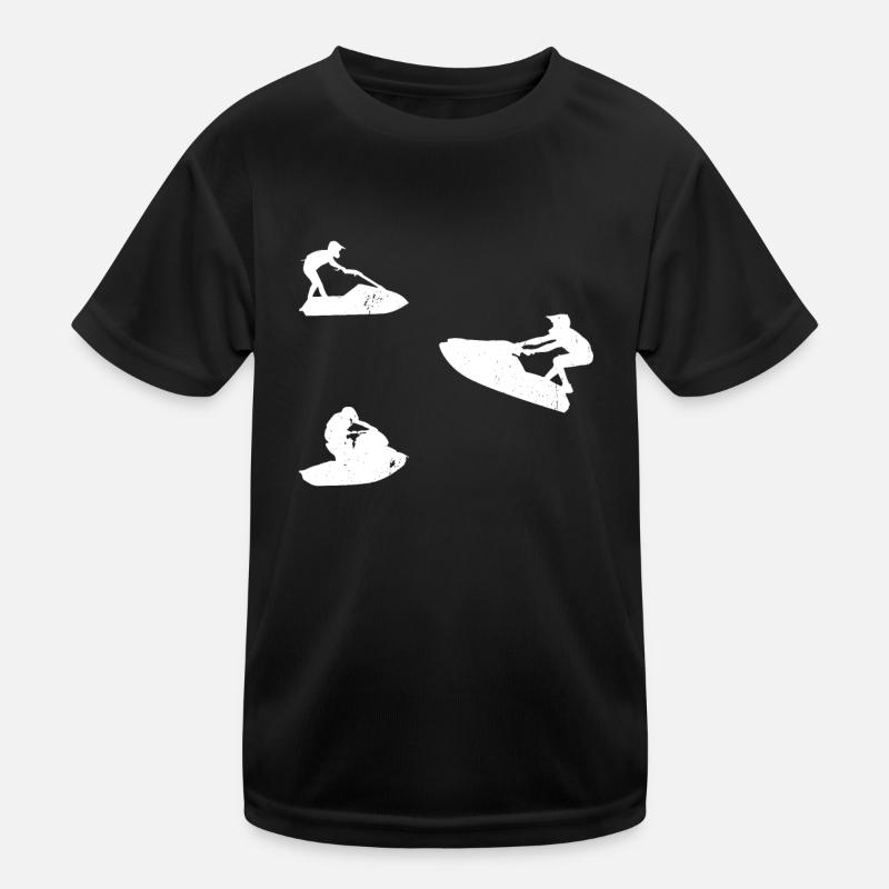 Jet Ski Silhouette Jet Skiing Jet Ski Driver Kids Functional T-Shirt