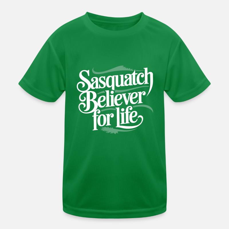 Bigfoot croyant Sasquatch Cryptide Créature de la forêt T-shirt sport Enfant