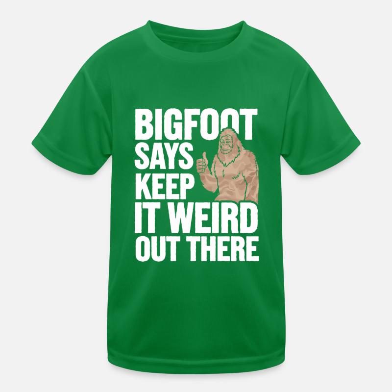 Bigfoot Believer Sasquatch Cryptid Forest Creature Kids Functional T-Shirt