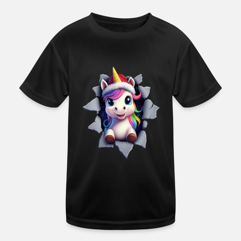 Lustiges Einhorn Weihnachten Einhörner Unicorn Kinder Funktions-T-Shirt
