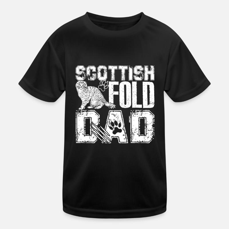 Scottish Fold Cat Scottish Fold Cat Dad Kids Functional T-Shirt