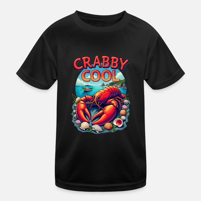 Abenteuer an der Küste mit Crabby Cool - Kinder Funktions-T-Shirt - Schwarz