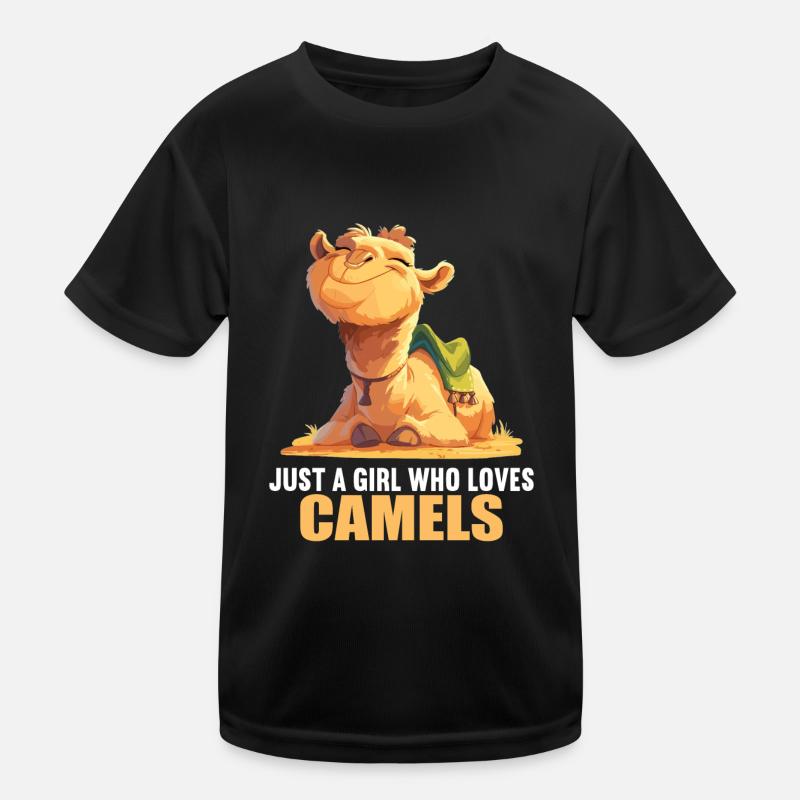Camel Kamele Kamel - Kinder Funktions-T-Shirt - Schwarz