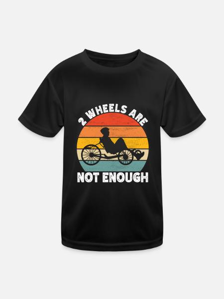 Recumbent Trike Liegetrike Liegedreirad - Kinder Funktions-T-Shirt - Schwarz - Vorne
