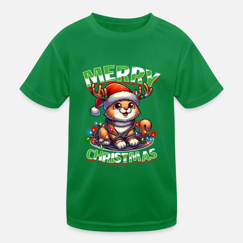 Chat de Noël Joyeux Noël T-shirt sport Enfant