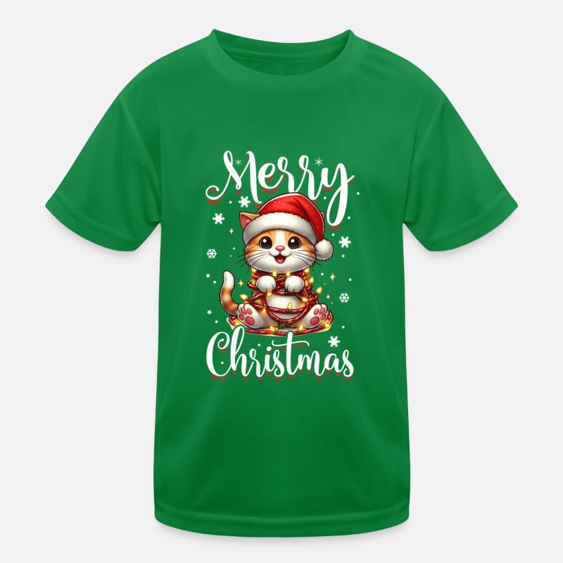 Chat de Noël Joyeux Noël T-shirt sport Enfant