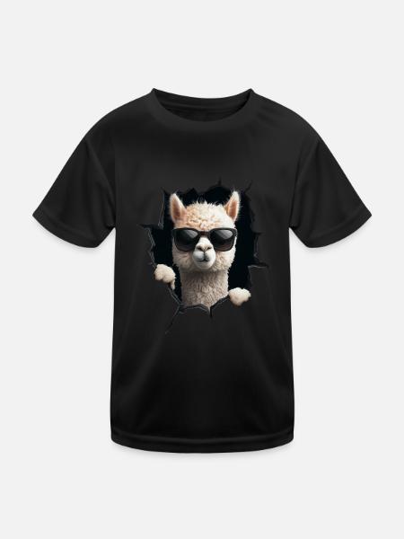 Funny Alpaca Alpaca Lover Cute Zoo Animals - Kids Functional T-Shirt - black - Front