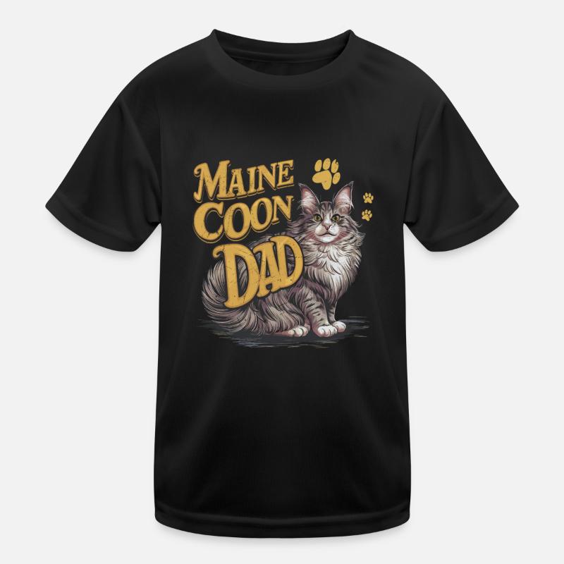 Maine Coon Papa Père Chaton Chat T-shirt sport Enfant