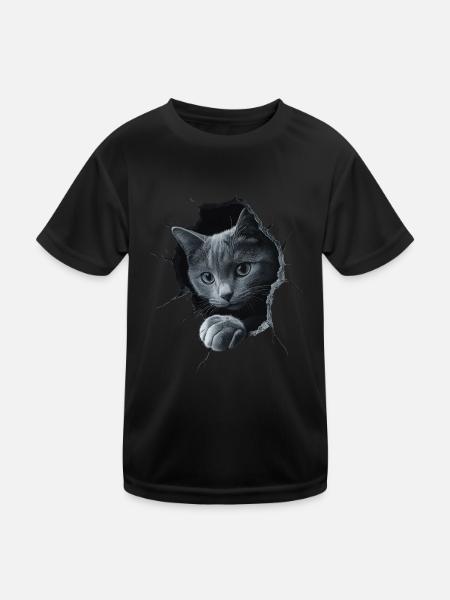 Funny Cats Cat Owner Cute Cat Pet - Kids Functional T-Shirt - black - Front