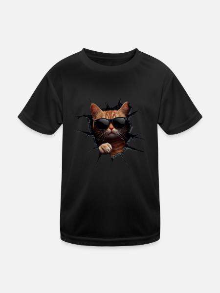 Funny Cats Cat Owner Cute Cat Pet - Kids Functional T-Shirt - black - Front