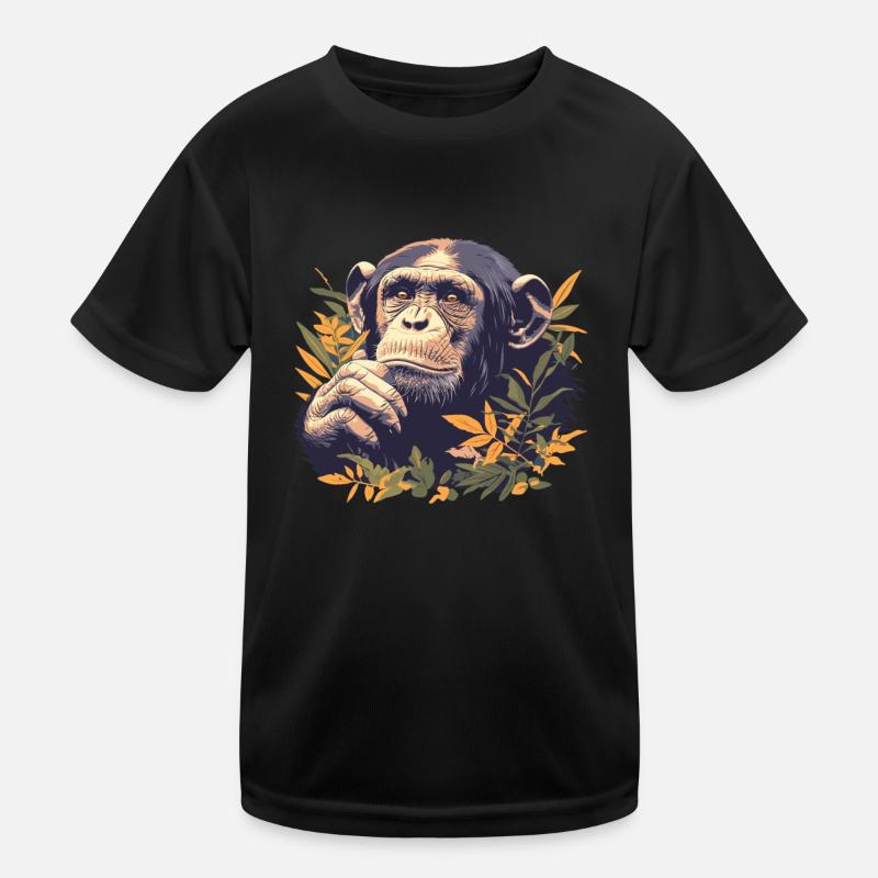 Chimpanzee Schimpansen Schimpanse - Kinder Funktions-T-Shirt - Schwarz