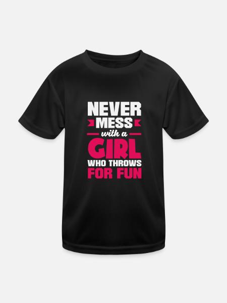 Diskus Diskuswurf Leichtathlet Sportler Geschenk - Kinder Funktions-T-Shirt - Schwarz - Vorne