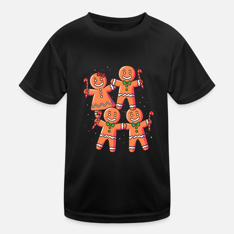 Gingerbread Man Gingerbread Heart Gingerbread Snacking Kids Functional T-Shirt
