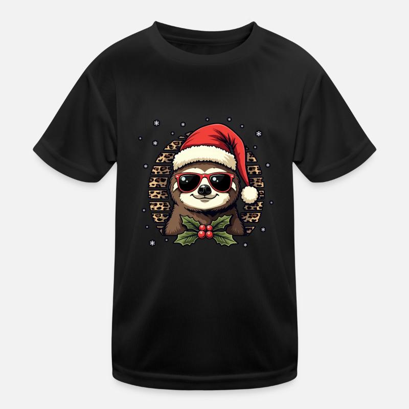 Faultier Frohe Weihnachten Kinder Funktions-T-Shirt