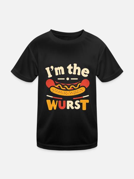 I'm The Wurst 5 - Kinder Funktions-T-Shirt - Schwarz - Vorne