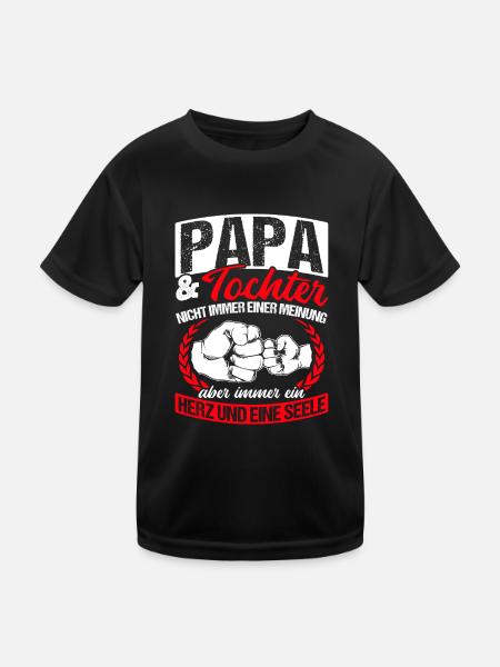 Papa et fille ne sont pas toujours d’accord cœur et fille - T-shirt sport Enfant - noir - Devant