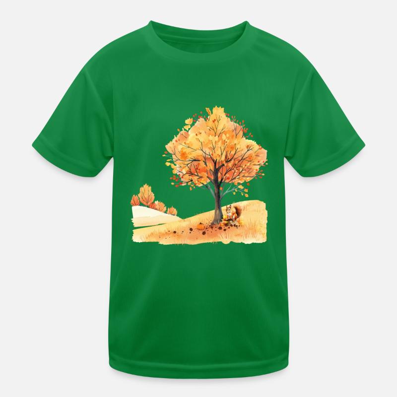 Herbst Eichhörnchen Autumn Squirrel Kinder Funktions-T-Shirt