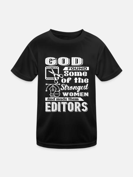 Editor God Made Editors - Kids Functional T-Shirt - black - Front