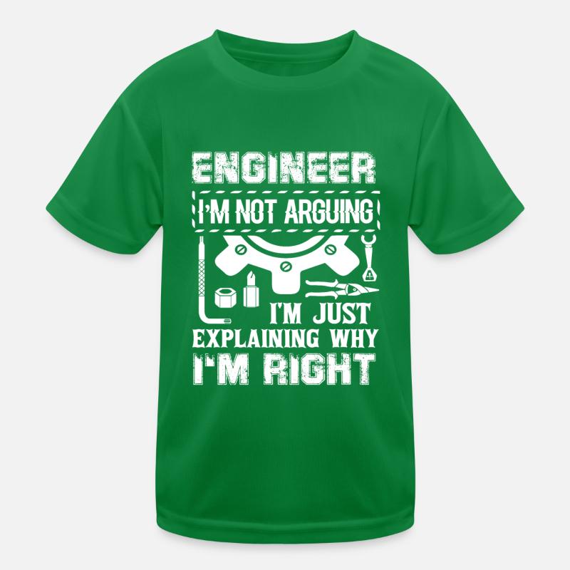 Engineer I am Not Arguing I am Just Explaining Kids Functional T-Shirt