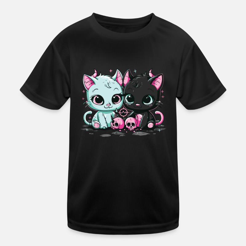 Kawaii Cat Pastel Goth Devilish Kids Functional T-Shirt