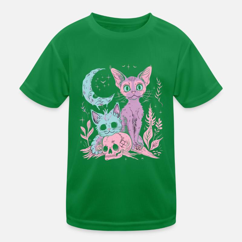 Kawaii Cat Pastel Goth Devilish Kids Functional T-Shirt
