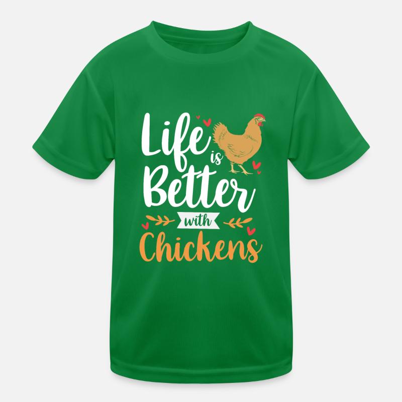 Chicken Poultry Kids Functional T-Shirt