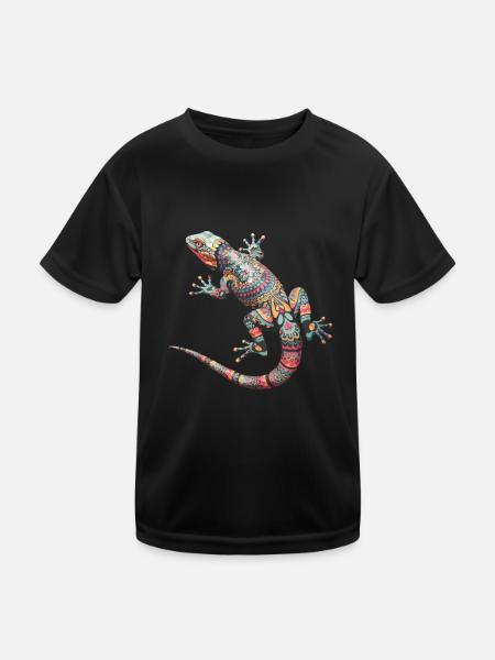 Niedliche Eidechse Terraristik für - Kinder Funktions-T-Shirt - Schwarz