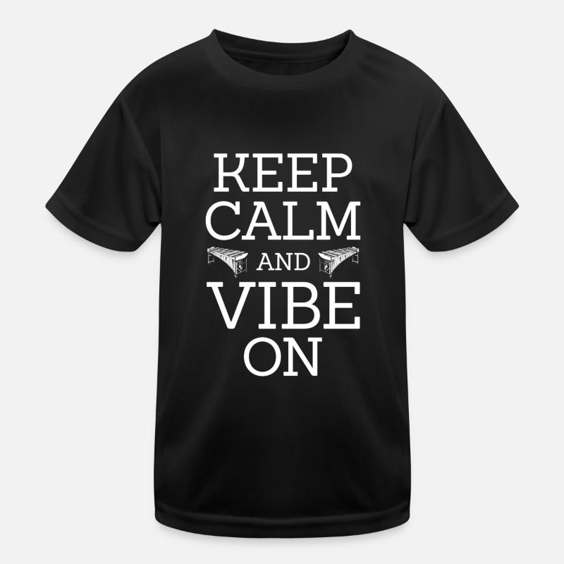 Keep Calm And Vibe On Electric Vibes Vibraphone - Kinder Funktions-T-Shirt - Schwarz