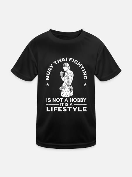 Le combat de Muay Thai n’est pas seulement un passe-temps, c’est une vie - T-shirt sport Enfant - noir - Devant