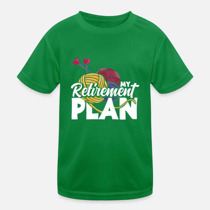 Knitting My Retirement Plan Kids Functional T-Shirt