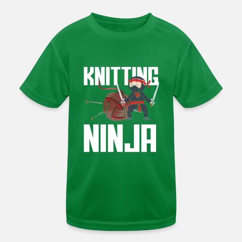 Strick Ninja Kampfkunst Für Strickfans Kinder Funktions-T-Shirt