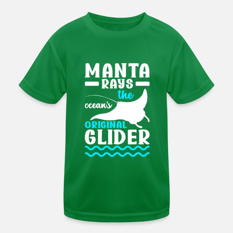 Mantarochen Großer Manta Meeresbewohner Kinder Funktions-T-Shirt
