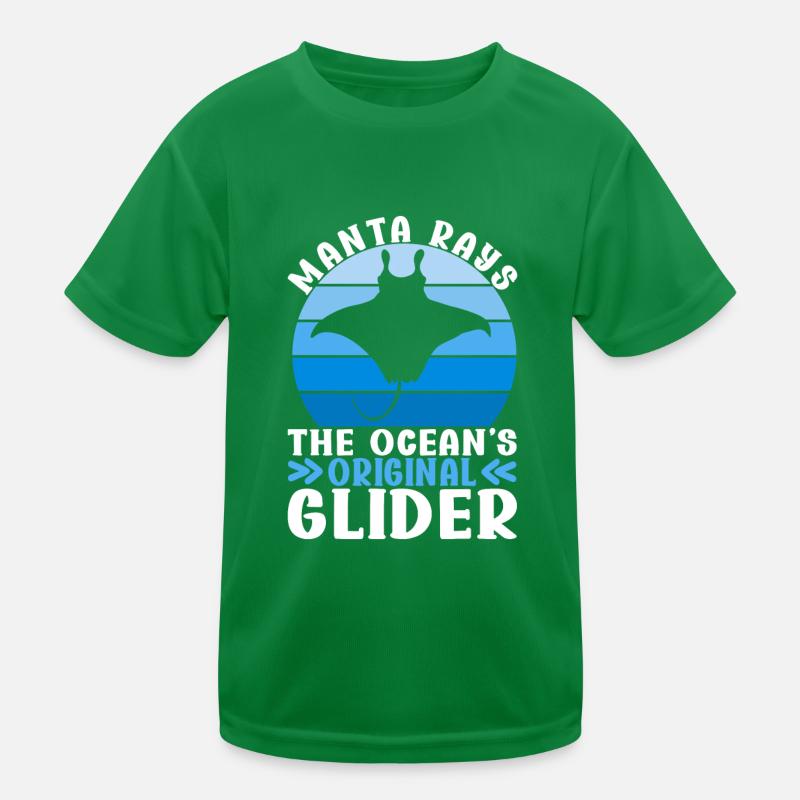 Mantarochen Großer Manta Meeresbewohner Kinder Funktions-T-Shirt