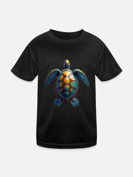 Amoureux des tortues de mer Motif safari animalier - T-shirt sport Enfant - noir - Devant